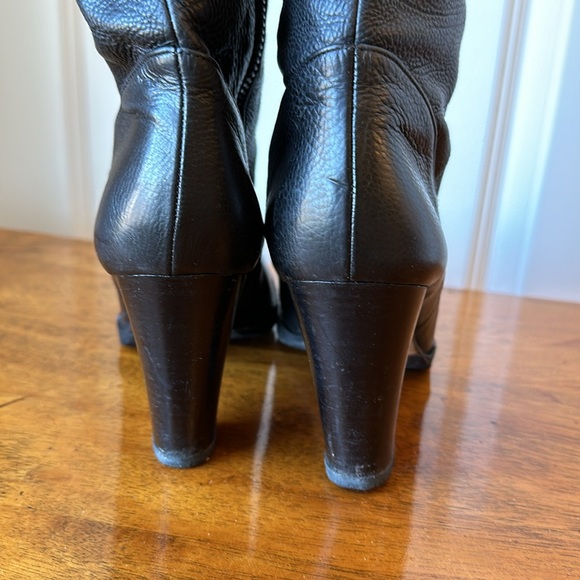 EUC Michael Kors Black Leather Heeled Boots. - Picture 6 of 7